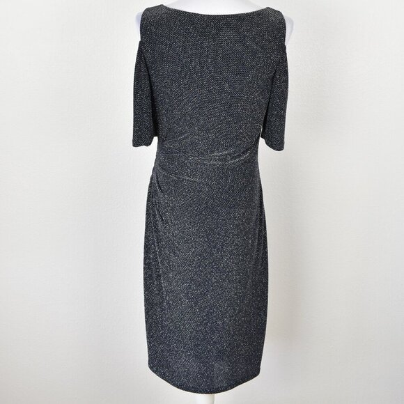 Lauren Ralph Lauren Cold Shoulder Metallic Sheath Dress - 10 - Picture 5 of 8